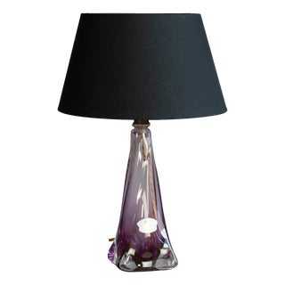 Glass Table Lamp from Val Saint Lambert, 1960s For Sale