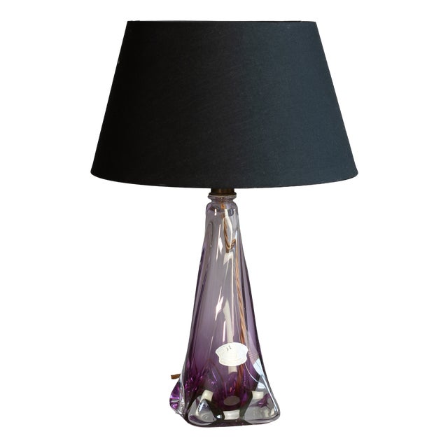 Glass Table Lamp from Val Saint Lambert, 1960s For Sale