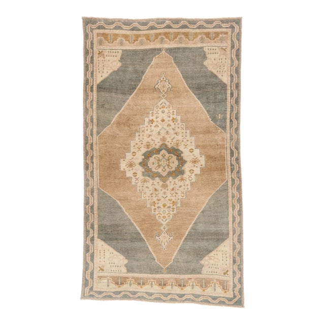 Vintage Turkish Oushak Rug, 04'01 X 07'03 For Sale
