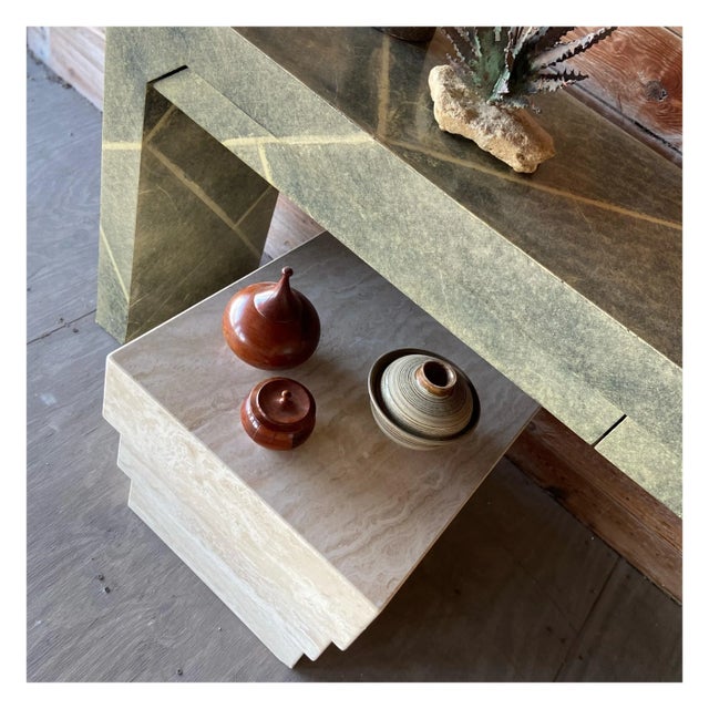 Stone Mid Century Italian Modern Travertine Petite Side Table or Low Pedestal For Sale - Image 7 of 11