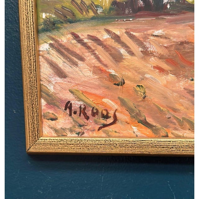 Alexander Roos, Landscape, 1950s, Oil Painting on Panel, Framed For Sale - Image 17 of 18