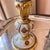 Italian Gorgeous pair of two vintage Florentine giltwood and tole lamps // carved wood and metal palm style lamp bases // gilt and gesso // Italian For Sale - Image 3 of 9