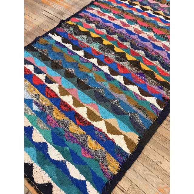 1940s Stripe Colorful Geometric Antique Turkish Kilim 4' 6"x 10' 10" Runner Rug For Sale - Image 4 of 4
