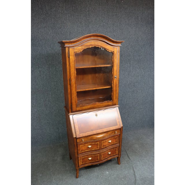 Lane Furniture Lane Mahogany Serpentine Secretary Desk For Sale - Image 4 of 12