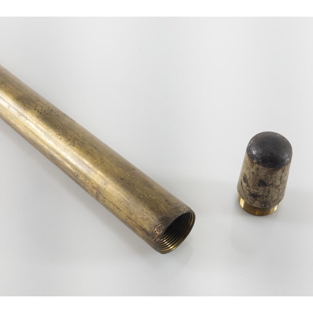 19th Century Silverplate and Brass Gadget Cane Walking Stick With