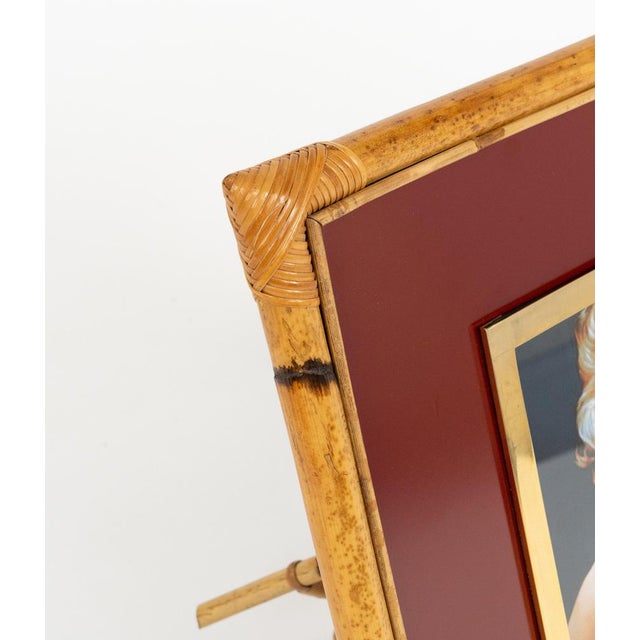 Bamboo, Rattan, Bakelite and Glass Picture Frame by Cesare di Cesare, Italy, 1970s For Sale - Image 14 of 16