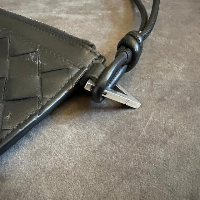21st Century Black Leather Intrecciato Weave Clutch Wallet by Bottega Veneta For Sale - Image 12 of 12