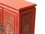 Oriental Red Matte Golden Relief Carving Small Cabinet Chest For Sale - Image 11 of 13