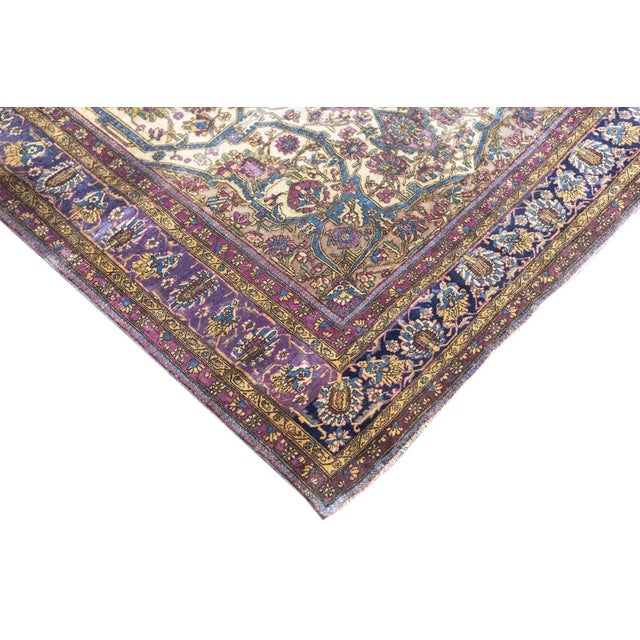 Textile Antique Mohtasham Kashan Rug 4' x 6'10'' For Sale - Image 7 of 12