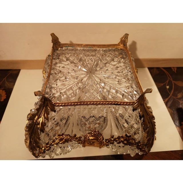 Crystal and Brass Centerpiece Vase For Sale - Image 13 of 18