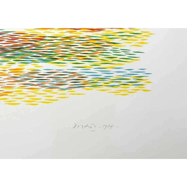 Kalithea is an original print realized by Piero Dorazio in 1977. Mixed color lithograph on paper. Hand-signed in pencil on...