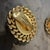 Mid-Century Modern A 1970s Gilt Metal and Faux Oval Gold Pearls Italian Set of Clip-on Earrings For Sale - Image 3 of 9