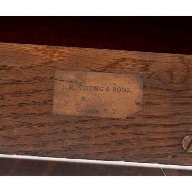 j.m. Young and Sons Arts and Crafts Oak Desk For Sale - Image 9 of 9