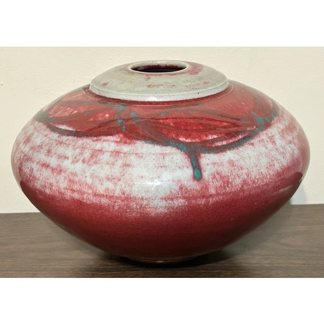 Contemporary Vintage 1980’s American Contemporary Style Gary Kosmas Art Pottery Clay Rotund Vase For Sale - Image 3 of 7