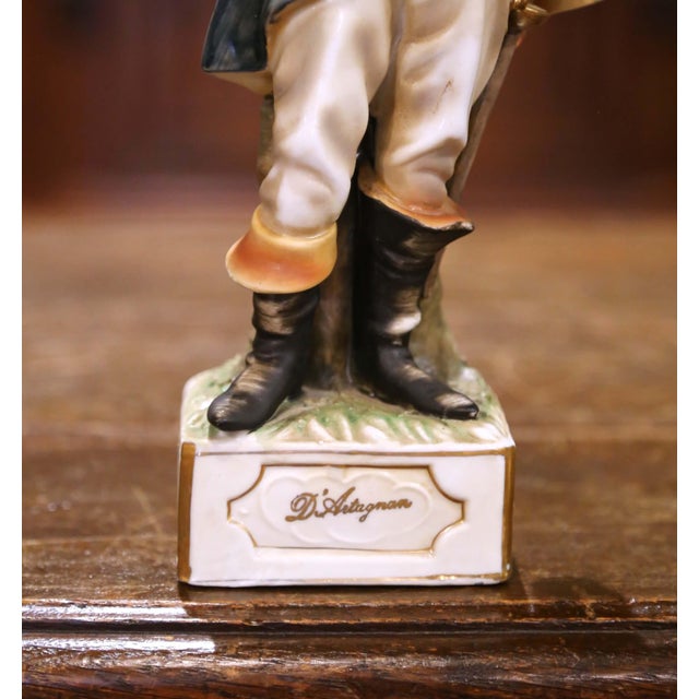 Mid-Century French Porcelain Figurines of the “Four Musketeers”- Set of 4 For Sale - Image 16 of 18