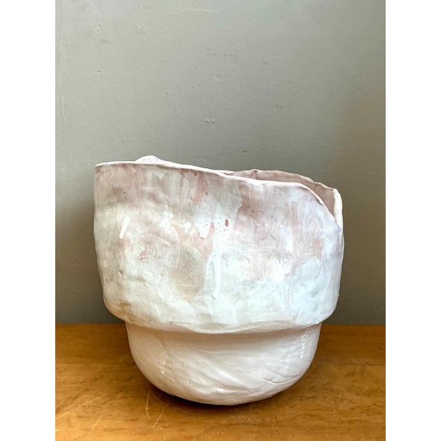 Ceramic Vintage Monumental Handcrafted Ceramic Vessel For Sale - Image 7 of 12