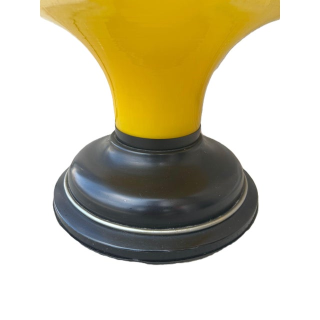 Large Yellow Murano Glass Table Lamp with Pleated Lampshade, 1970s For Sale - Image 12 of 18
