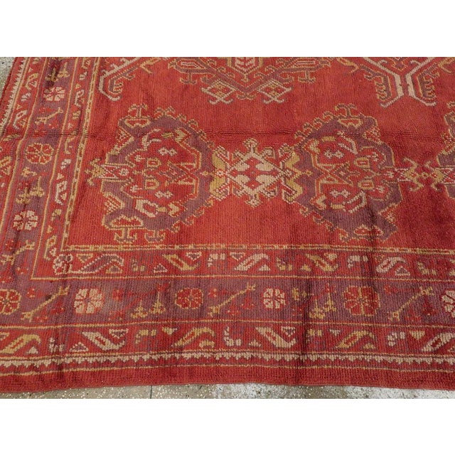 Mid 20th Century Galerie Shabab Collection Mid-20th Century Turkish Oushak Room Size Carpet For Sale - Image 5 of 7