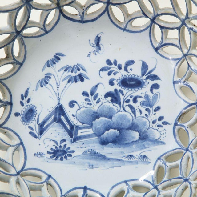 White Mid 18th Century Traditional Irish Delft Porcelain Basket For Sale - Image 8 of 12