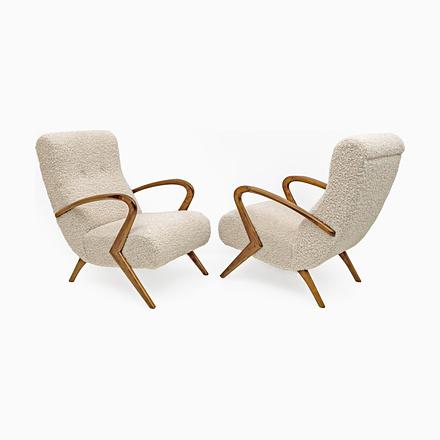 Mid-Century Modern Italian Bouclè Armchairs attributed to Paolo Buffa, 1950, Set of 2 For Sale - Image 10 of 10