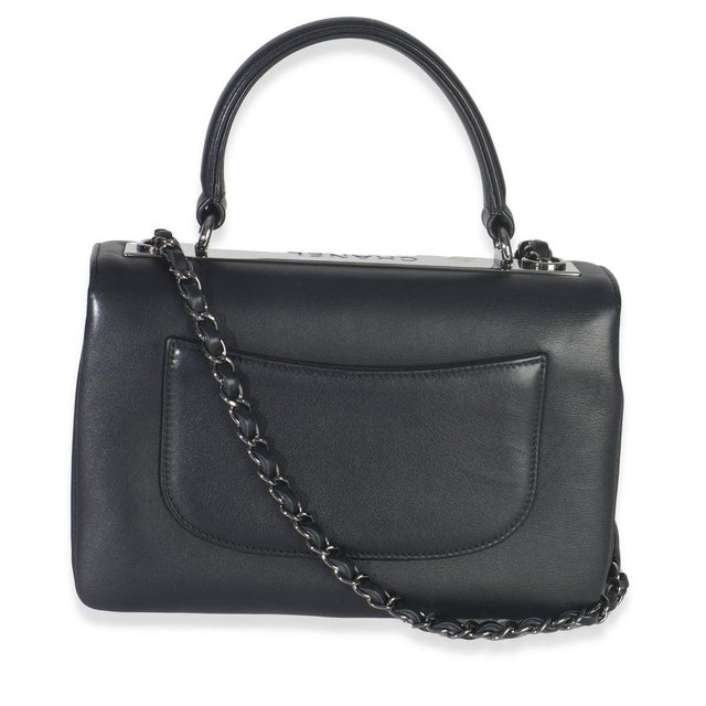 Chanel Black Calfskin Smooth Small Trendy CC Flap Bag For Sale - Image 4 of 9