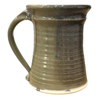 Vintage Handmade Green & Blue Studio Art Pottery / Stoneware Coffee Mug / Cup For Sale