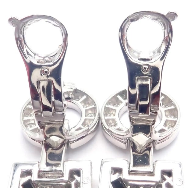 1990s Pair of Cartier Black Onyx Diamond Gold Panthere Panther Earrings For Sale - Image 10 of 13