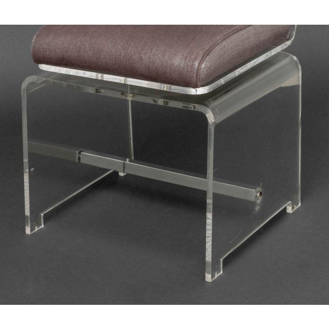 Mid 20th Century Modern Clear Acrylic Swivel Side Chair For Sale - Image 5 of 7