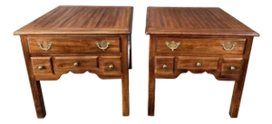Pair of Sherrill Oversized Ruff Hewn Collection Side Tables
