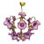 Vintage Hand-Painted Pink Glass Flower Chandelier – One of a Kind Floral Ceiling Light For Sale