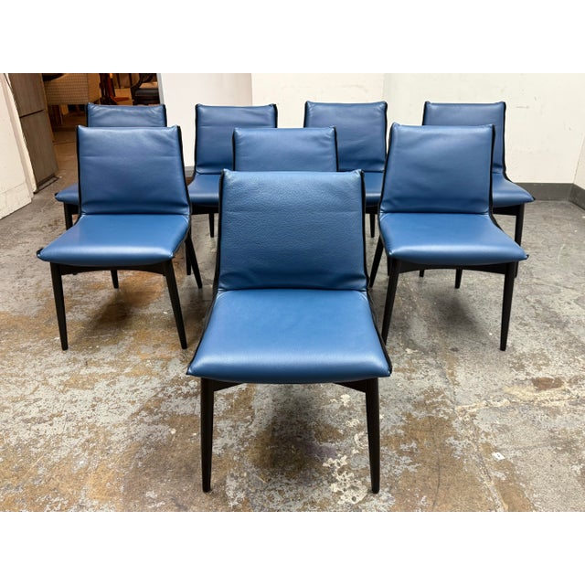 Design Plus Gallery presents a Set of Eight EOOS Embrace Collection Leather Dining Side Chairs from Carl Hansen & Søn. The...