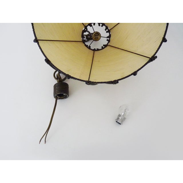 Wood Rattan and Bamboo Pendant Light by Louis Sognot, 1950s For Sale - Image 7 of 9