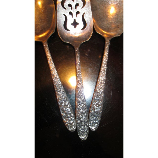 Metal Early 20th Century Stieff Rose Silver Plate in the Repousse Pattern - 3pcs For Sale - Image 7 of 8