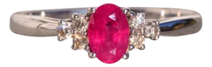 The 198th Avenue: Oval Vivid Ruby and Natural Diamond Ring in White Gold