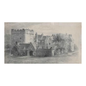 Antique European Castle Drawing