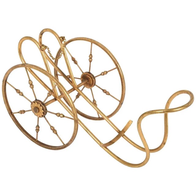 Metal Mid-Century Italian Gilded Brass Bottle Rack by Aldo Tura, 1950s For Sale - Image 7 of 7