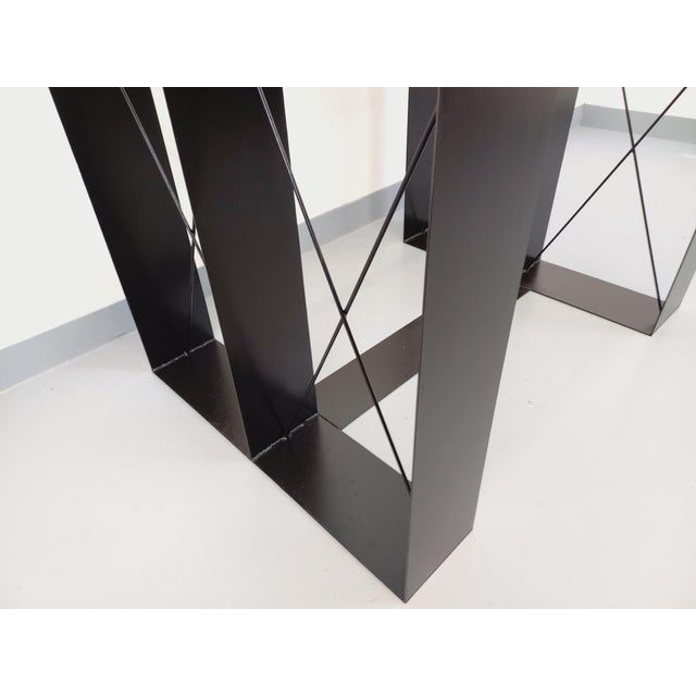 Vintage Rectangular High Table in Glass and Black Metal, 1980s For Sale - Image 11 of 18