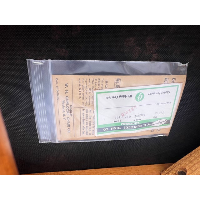 Mid 20th Century Vintage Mid Century W. H. Gunlocke Chair Co. Walnut Set of 4 Dining Chairs For Sale - Image 16 of 17