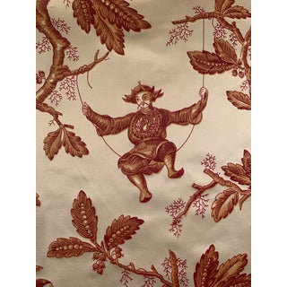Colefax and Fowler Chinoiserie Satin Fabric - 12 Yards For Sale