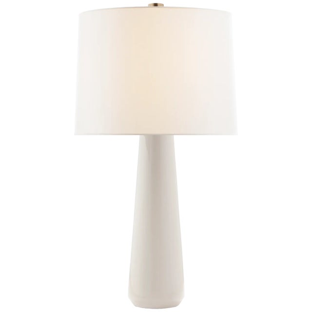 Barbara Barry for Visual Comfort Signature Athens Large Table Lamp in Ivory with Linen Shade For Sale