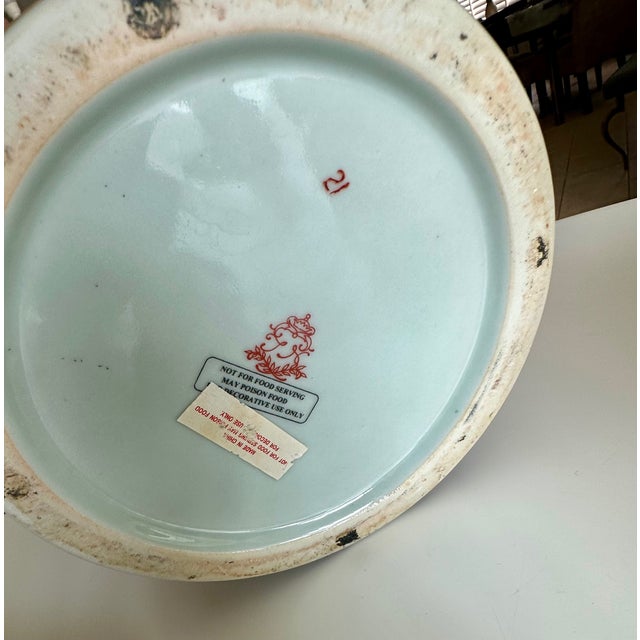 Chinese Bathroom Accessory Set Floral Porcelain Vintage For Sale - Image 9 of 17