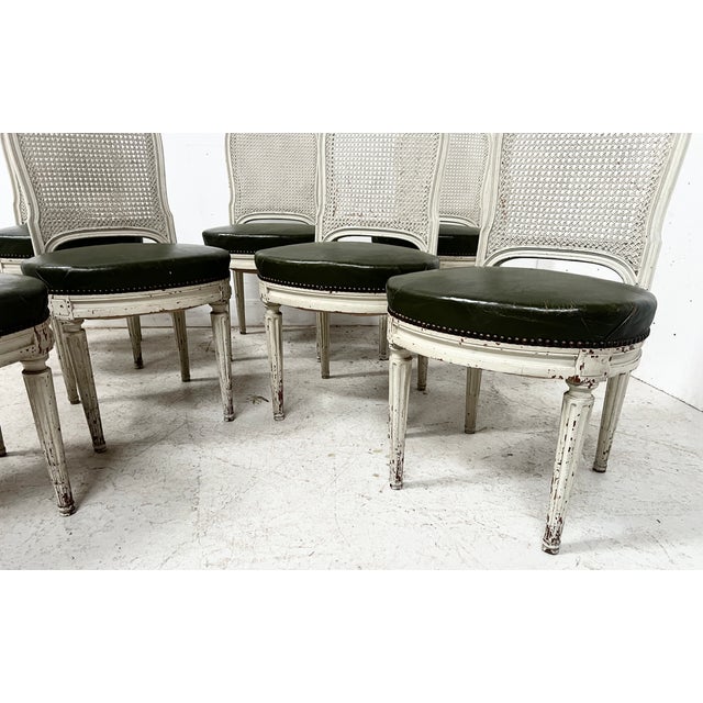 Louis XVI Style Chairs in Patinated Beechwood, Set of 7 For Sale - Image 11 of 16