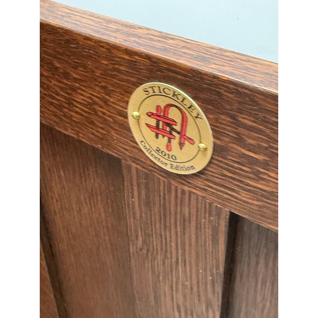 Brown Stickley Furniture Harvey Ellis Inlaid Music Cabinet, Model 89-476 For Sale - Image 8 of 12