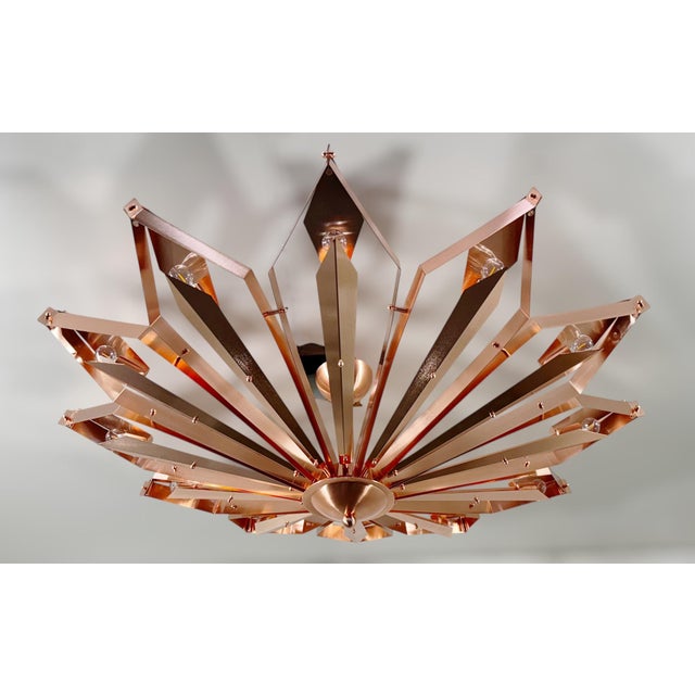 Italian 21st Century Satin Copper Dahlia Flush Mount by Fabio LTD For Sale - Image 3 of 9