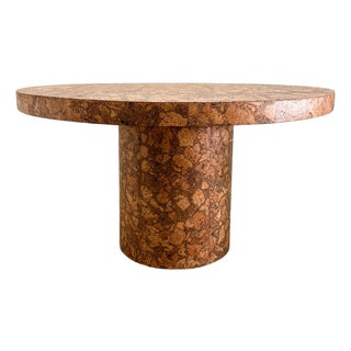 Vintage 1970s Mid Century Modern Round Cork Dining Table – Burlwood For Sale