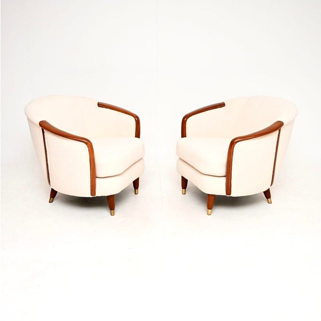 Mid-Century Modern Vintage Swedish Mahogany Chairs, 1950, Set of 2 For Sale - Image 3 of 10
