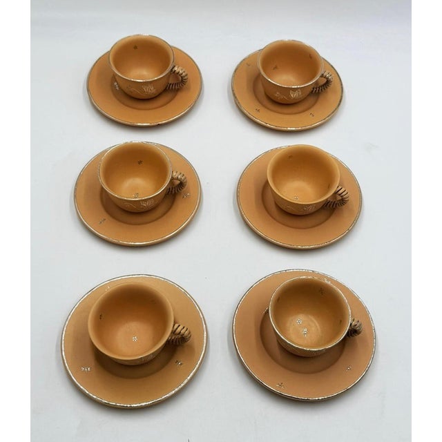 1980s Emilia Castillo Taxco Plata Mexico Butterfly Cup and Saucer Set of 6 For Sale - Image 9 of 18