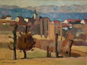 Charles Emile Brunner, Campagne genevoise, 1918, Oil on Canvas