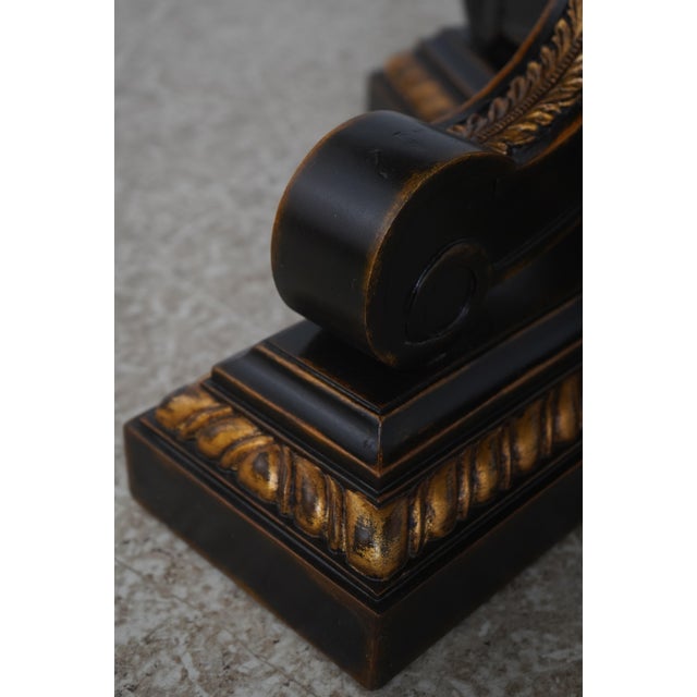 Gold Maitland Smith Eglomise Top Pedestal Lamp Table For Sale - Image 8 of 18