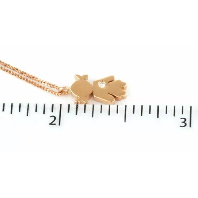 Crivelli Bimba Girl Easy Diamond 18k Rose Gold Pendant Necklace For Sale In Miami - Image 6 of 6
